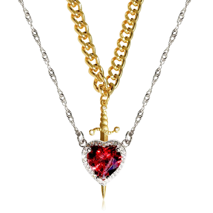 Conjunto Collares Corazón & Espada