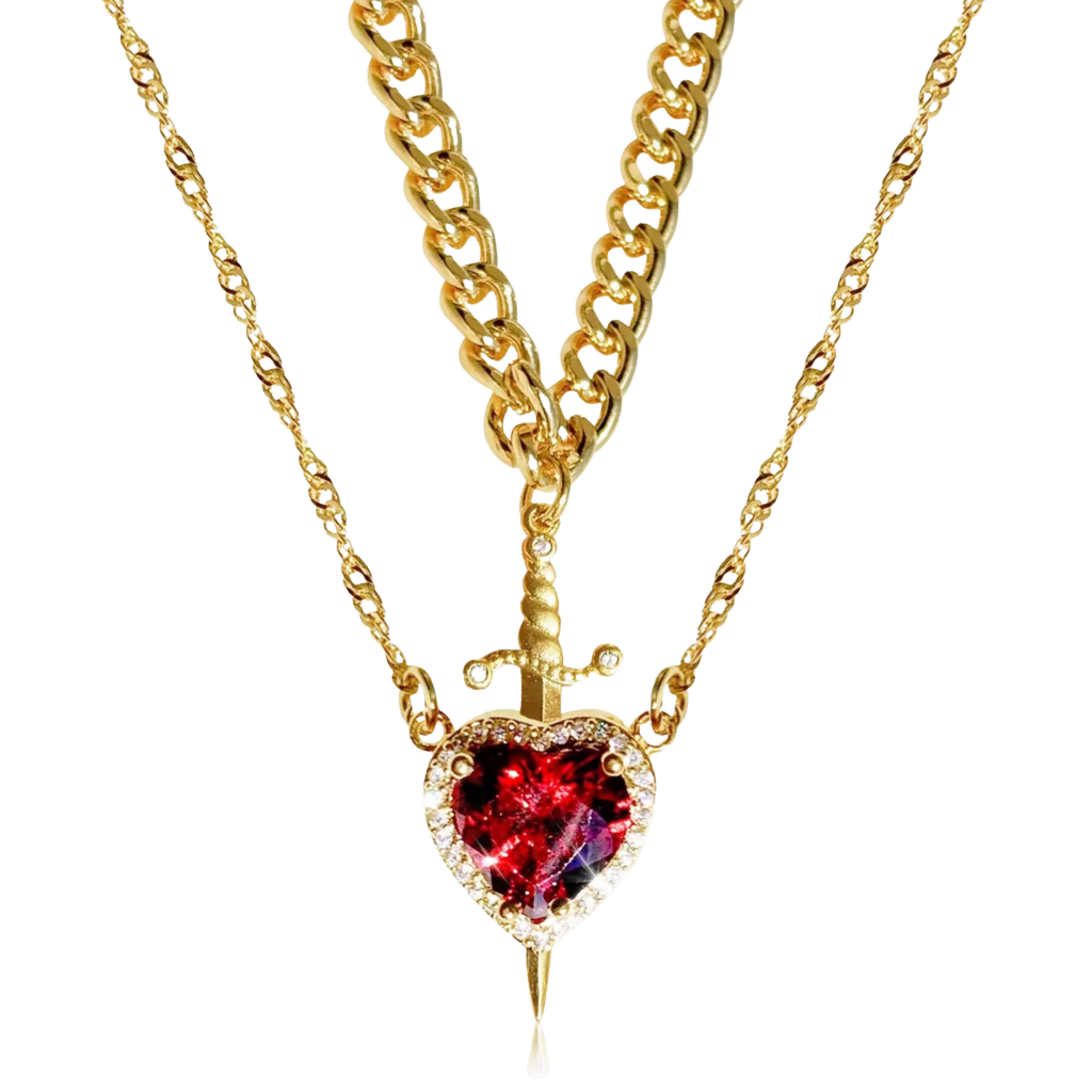 Conjunto Collares Corazón & Espada