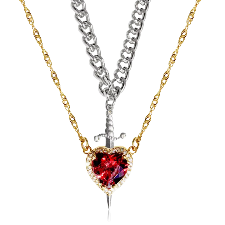 Conjunto Collares Corazón & Espada