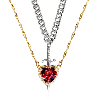 Conjunto Collares Corazón & Espada